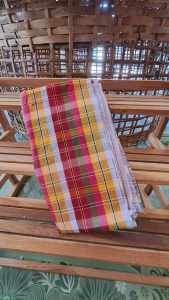 ผ้าขาวม้าฝ้าย เนื้อนิ่ม เย็บริม ลายสก๊อตสีสดใส ขนาด 90x150 CM. ผ้าทอมือ