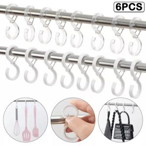 6Pcs Multifunctional S-Shaped Hook With Buckle S Coat Rack Bag Anti-Hook Anti-Dropping Universal Fixed Plastic Clothespin For Kitchen Bathroom