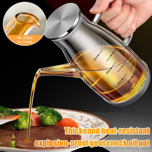 Thickened High Borosilicate Glass Heat Resistant and Explosion Proof Oil Pourer with Spout Thickened and heightened borosilicate glass heatresistant oil bottle