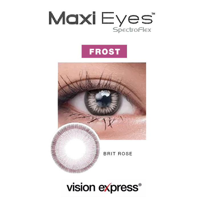Vision Express Maxi Eyes Frost Series Colored Graded Contact Lenses Brit Rose (0.00 to 7.00