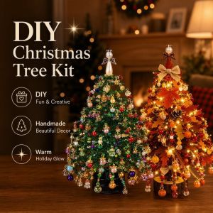 Handmade Bead Weaving Beaded Christmas Tree Kit Crystal Bead Material Multi-Color Beads DIY Christmas Tree Craft Kit