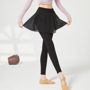 Dance Gauze Skirt Pants Female Modern Dance Practice Modal Tight Yoga Pants Classical Dance Chiffon Performance