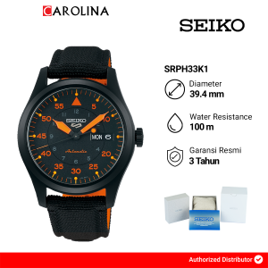 Jam Tangan Pria Seiko 5 Sports SRPH33K1 Field series Black Dial Black Nylon Band