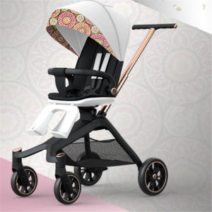 Infant Toddler Lightweight Pram Simple Adjustable Two-way Folding Stroller Can Sit and Lie Portable Baby Stroller Kinderwagen Baby Trolley