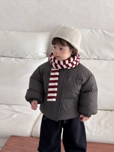 Childrens Winter Clothing 2025 Korean-style childrens clothing thickened warm clothes for babies boys fleece-lined sweatshirt set