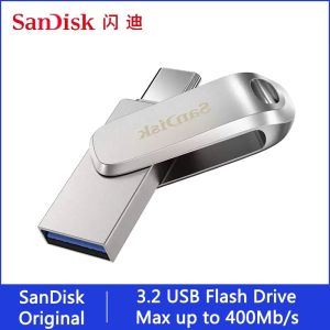 SanDisk Ultra Dual Drive Luxe USB Type-C Metal USB 3.2 Flash Drive 128Gb 256Gb 512Gb 1T 2TB speed Up to 400Mb for PC and Phone