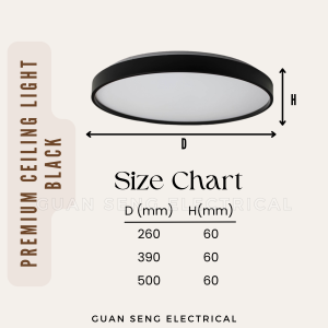 Premium Black White LED Ceiling Light 36W 48W - Daylight 3 Tone | Guan Seng Electrical