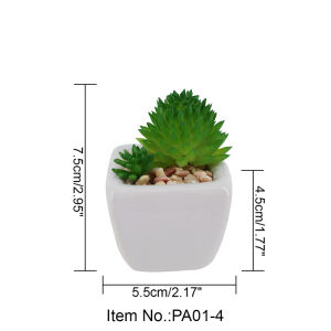 CEILO Kaktus Sukulen Artificial Premium Tebal Cactus Succulent Tanaman Dekorasi Bunga Hias Pot Keramik untuk Kado