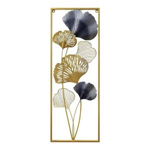 WallDecor Berkah Hiasan Dinding Besi Frame Metal Gold Daun Leaf Ginko / Wall Decor Nordic 85x31 Cm