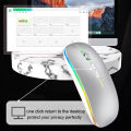 Dual Mode Bluetooth 2.4G Wireless Mouse One-Click Desktop Function Type-C Rechargeable Silent Backlight Mice for Laptop PC Computer. 
