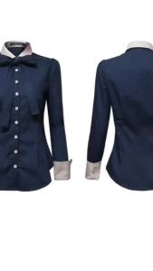 Spring New Contrast Patchwork Shirt Tops Long Sleeve Polo Long Sleeve Slim All-Match Blouse Elegant Fashion Women Office Clothing