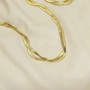 Jualan Panas@Jewellery set gold 916 original Malaysia chain for women necklace woven fishbone shaped for women bracelet and necklace set female niche design fashion temperament collarbone chain jewelry gift