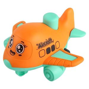 Hand Press Motion Aircraft Learning Toy for Preschooler Plastic Construction Brigh Color Inertia Car Toy for Hand Skill