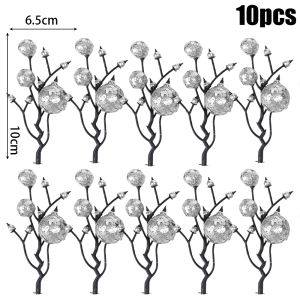 YESPERY 10ชิ้นดอกไม้ประดิษฐ์โฟมคริสต์มาสระยิบระยับอุปกรณ์ต้นคริสต์มาสช่อดอกไม้ผลไม้แบบทำมืออุปกรณ์ตกแต่งคริสต์มาส
