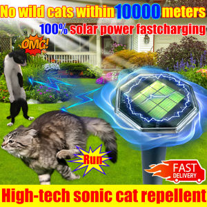 🔥No wild cats within 10000 meters！🙀cat repellent outdoor 100% solar power fastcharging ultrasonic cat repellent 360° High-tech sonic cat repellent penghalau kucing outdoor ultrasound cat repellent 驱猫器 驱猫神器