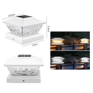 Outdoor Gate Light Solar Pillar Light Waterproof Gate Fence Post Top Garden Decor Solar Light