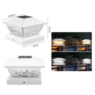 MLADEN LED Solar Post Light 2 Modes Wateproof Outdoor Street Lights Pillar Light Raya Lampu Decor