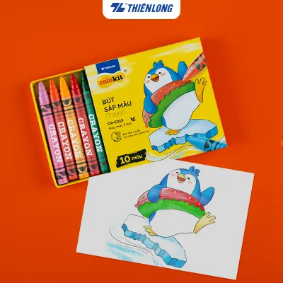 Combo 2 Hộp Bút Sáp Màu Thiên Long Colokit 10 màu tươi sáng thông dụng an toàn cho bé sáng tạo tô màu vẽ tranh CR-C015