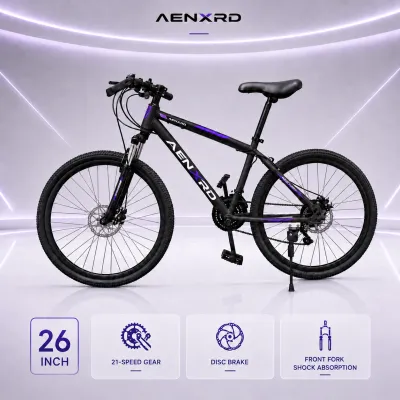 AENXRD SD Mountain Bike 24/26 Inch Variable Speed Shock Absorbing Aluminum Alloy Frame Universal for Adults & Kids Men Women