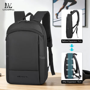 LouisWill Men Backpack Business Laptop Backpack Expandable Large Capacity Travel Backpack Men 15.6inch Laptop Backpack Anti-theft Multi-function Backpack