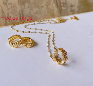 LUCKY Charm Earrings Money Catcher Coin Stainless Charm necklace free Earrings