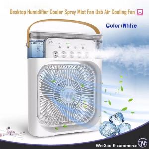 ✅100% Original Smilee 3 in 1 USB Mini Portable Air Cooling fan Humidifier Mist Cooler with 7 Colors LED Light