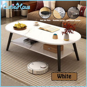 Cutiehaus 2 Layer Wooden Coffee Table Dining Furniture Rounded Corner Home Living Room Small Tea Side Table 2 Lapisan Meja Kopi Kayu Perabot Makan Meja Samping