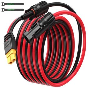 Bateria Power Solar to XT60 Charge Extension Cable 12AWG 3.3Ft/10FT Solar Connector to XT60 Adapter Cable for Solar Panel to LiFePO4
