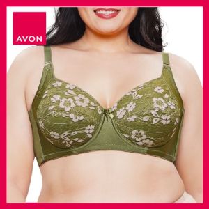 Avon Marion Underwire Smoothing Bra: Plus Size Style Adjustable Straps 3 Hook Closure U-Shaped Back and Luxurious Foam Cups in a Charming Pink Floral Design for a Smooth and Comfortable Fit!