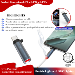 Portable Mini TYPE-C Windproof Energy-saving Vehicle-mounted Cigarette Lighter Mini Version OTG USB C