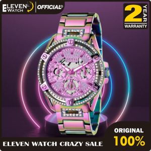 [Promo] Jam Tangan Wanita Guess GW0464L4 Queen Iridescent Multi-function Stainless Steel Strap Original Garansi 2 Tahun [✔COD][100% Authentic]