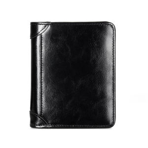 Royal Bagger RFID Block Wallets for Men Real Genuine Cow Leather Man Slim Short Wallet Card Holder Trifold Purse Business