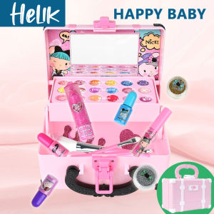 Mainan Make Up Set dengan Koper Mainan Kosmetik Anak Cat kuku Lipstik Eye Shadow 38PCS