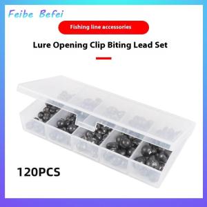 [Feibe Befei] 100 120Pcs Fishing Weights Kit Premium Split Shot Sinkers With 5 Versatile Sizes Round Removable Design Perfect For Freshwater