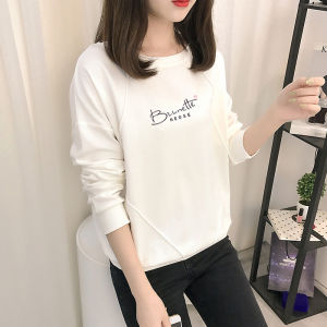 LOMOGI Sweatshirt for Women Cotton Large Size Loose Round Neck Pullover Womens Clothing
