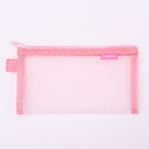 NUBE Transparent Design Mesh Pencil Case Mesh Material Zippered Closure Transparent Pencil Bag Portable Large Capacity Stationery Pencil Case For Student