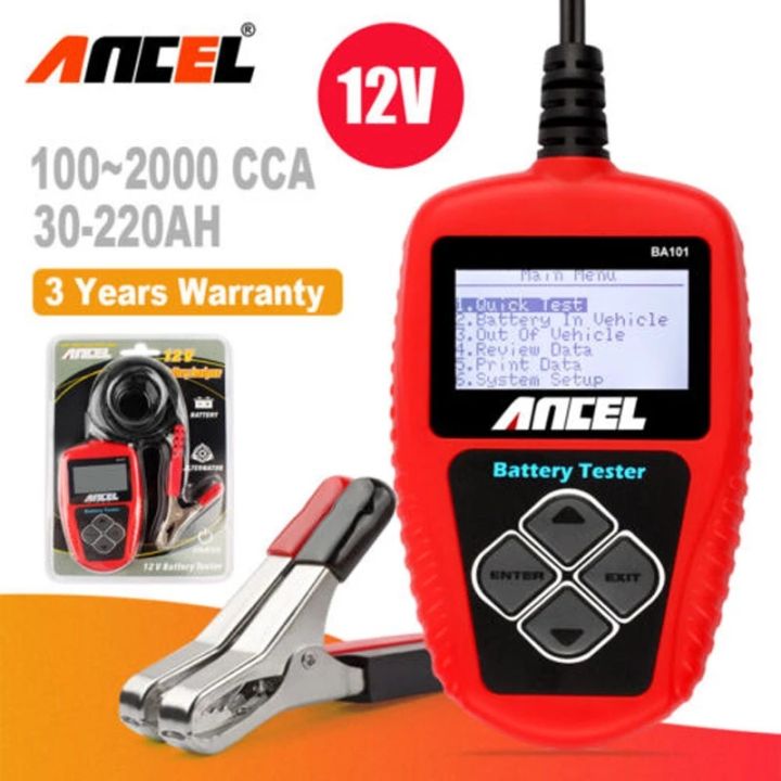 Ancel Ba101 Car Battery Tester Digital 12v 100 To 2000cca 12 Volts Battery Checker Quick 5642