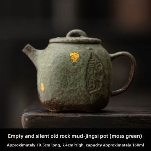 xpkQ Old Rock Mud Meditation Teapot Retro Kung Fu Teapot Suitable for Home Use Single Pot High-end Tea Brewing Home Furnishings 9T1N6