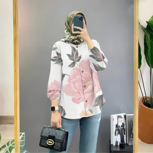 Muslim womens shirts casual long-sleeve shirts for women oversized loose tops Simple and versatile T-shirts for women