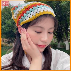 🔥🔥🔥ranghe Pháp Retro dễ thương rỗng dệt kim Crochet tam giác headscarf Mùa xuân mùa hè phong cách MỤC VỤ tam giác Headband