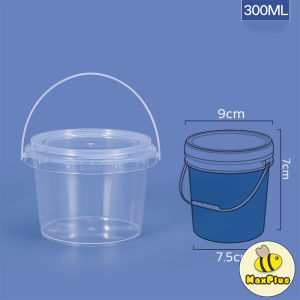 MaxPlus 1L 0.3L 0.5L Bucket with Seal Clear Storage Plastic Container Pail Food Packaging Canister