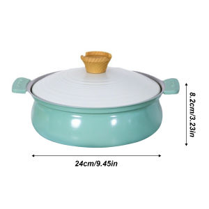 【Ready Stock】24cm Aluminum Alloy Stockpot Lid Sturdy Double Handles Soup Pot Non-Stick Sauce Pan for Cooking Induction Cooker Gas Stove