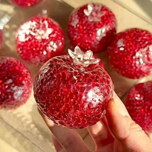 Pomegranate Squeeze Ball Squishy Bead Stress Relief Toy Soft Rebound Sensory Fidget Toy for Adults Anxiety Relaxation Gift