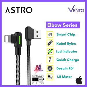Kabel Charger Siku Iphone Astro Gaming Lightning Elbow Cable 2A/1.8 M