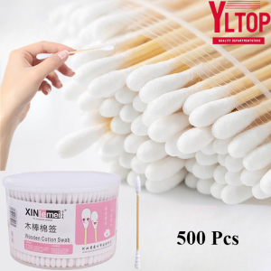 สำลีก้านหัวคู่ (500ชิ้น/กล่อง) - คอตตอนบัด ไม้ปั่นหู ใช้งานสะดวก ปลอดภัย เหมาะสำหรับทุกวัน G2708