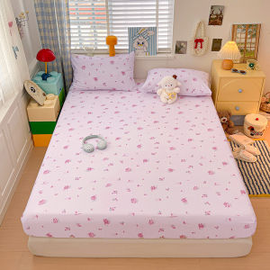 Dansunreve Fitted Bedsheet Washed Cotton Bedsheet Queen/King/Single/Super Single Cartoon Breathable Mattress Protector