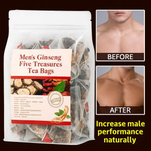 Ginseng Five Treasures & Goji Berry Tea Triangle Bags Mens Herbal Supplement 250G/Bag Yin Nourishing/Energy Boost/Nutrient-Rich/For Adults/Daily Health