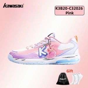 Kawasaki Giày Cầu Lông SpongeBob K3B20-C32026 Nữ Và Nam Chống Trơn Trượt Bền Chống Sốc Thấm Hút Thể Thao Retro Pink