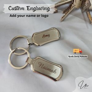 Personalised Metal Key Chain Rantai Kunci Engrave Nama Gift