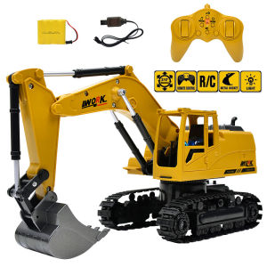 Bafada 8 ช่องกับเพลงและแสง RC รถขุด ระยะ 2.4 กิกะเฮิร์ตท์ Bulldozer วิศวกรรมยาน พาหนะ รถแทรกเตอร์